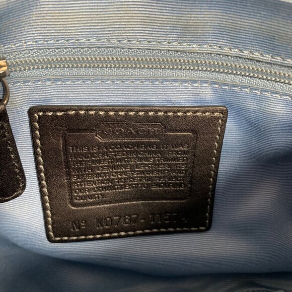 VTG Coach Signature Logo Black Canvas & Leather Shoulder Hand Bag 11574 + Tag - Picture 15 of 16
